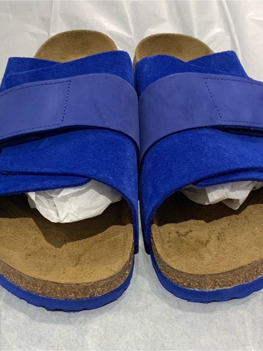 Birkenstock Kyoto Men’s Nubuck Suede Leather Sandals Sz EU 44/US 11-11.5 Blue